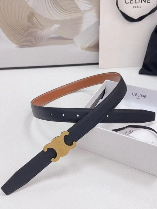 Celine Triomphe Buckle Reversible Leather Belt main image 4